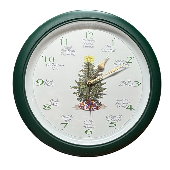 VTG 12 Carols Of Christmas Musical Wall Clock Original Box Instructions Works! - Picture 2 of 8